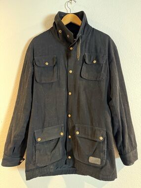 Roam - Men's Black Field Jacket with Brass Snap Closures